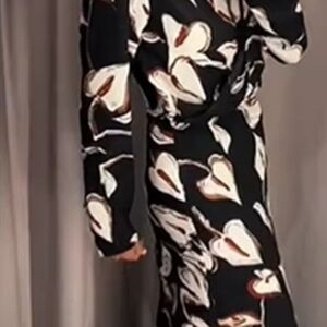 Zara Black and Cream Floral Dress